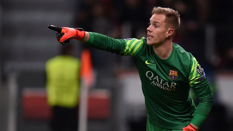 Barcelona's German goalkeeper Marc-Andre Ter Stegen