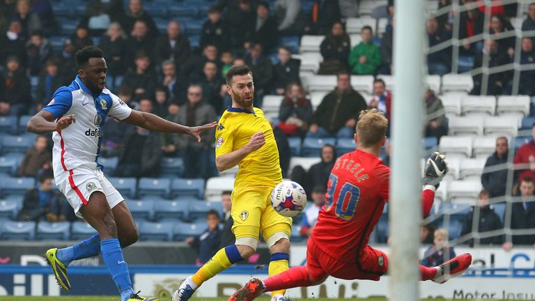 Mirco Antenucci (middle) scores his side's second goal at Ewood Park