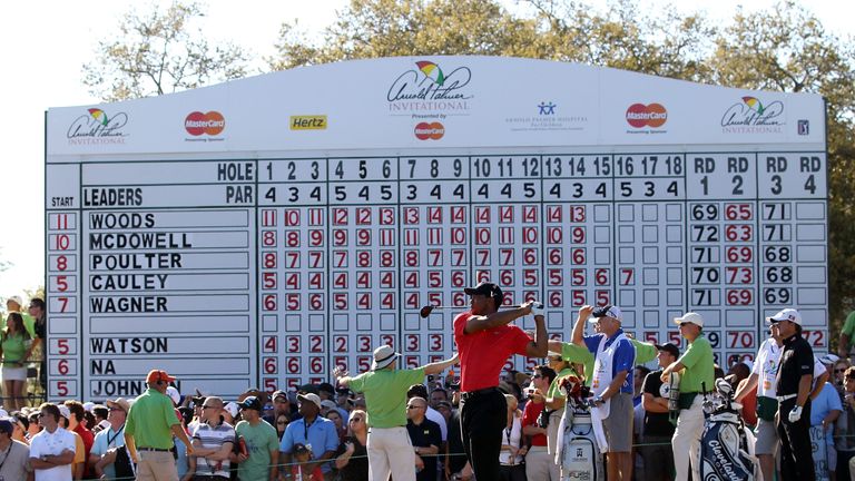 Woods finished five clear of Graeme McDowell when he won the title in 2012