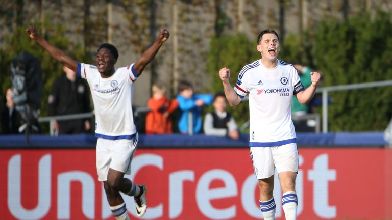 Charlie Colkett (right) captained Chelsea in the UEFA Youth League final against PSG