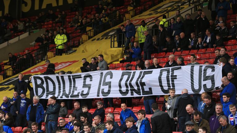 Baines received the backing of Everton's away support at Watford