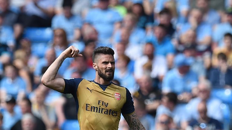 Olivier Giroud scored in Arsenal's last outing at Man City
