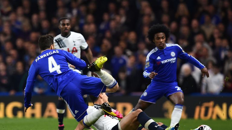 Erik Lamela and Cesc Fabregas were involved in several confrontations