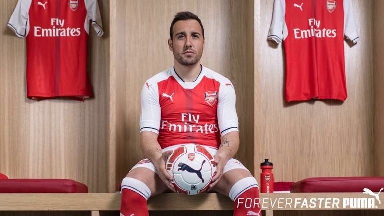 Santi Cazorla shows off the new kit (image c/o Puma)