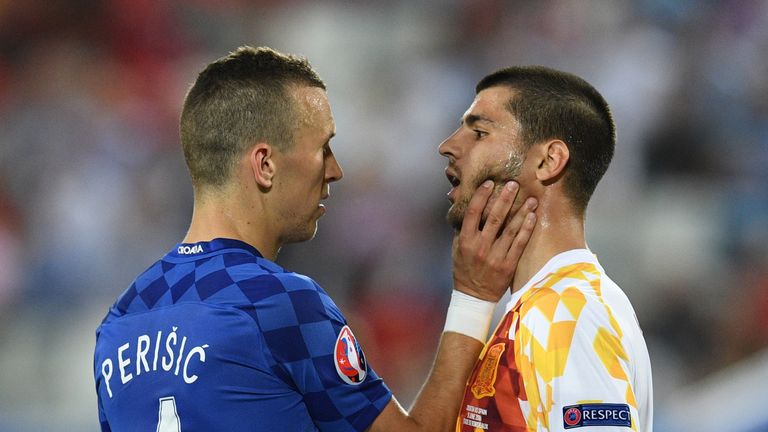 Ivan Perisic and Alvaro Morata face off in Bordeaux