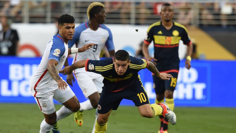 James Rodriguez scored Colombia's second against USA