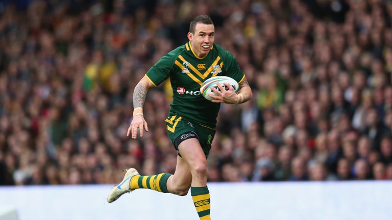 Darius Boyd runs with the ball during the 2013 World Cup final at Old Trafford