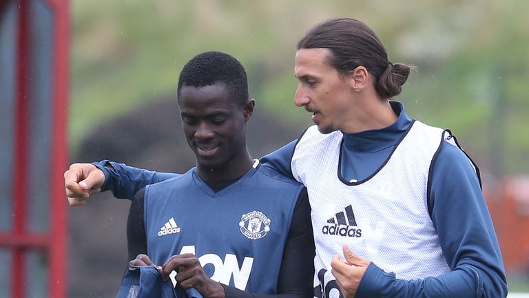 Ibrahomivic joked with fellow newcomer Eric Bailly, who joined from Villarreal