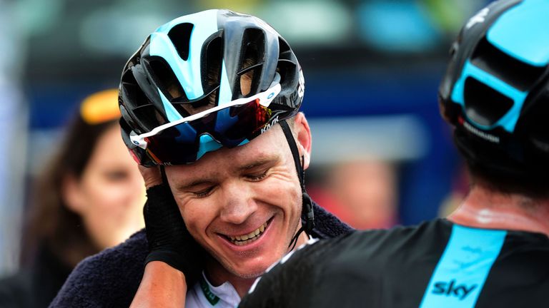 Froome was congratulated by team-mates after his win