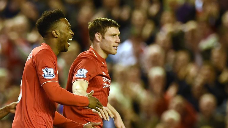 Liverpool could be without England duo Daniel Sturridge (l) and James Milner (r)