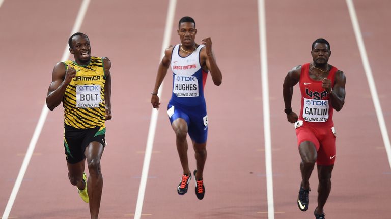 Zharnel Hughes competed with Bolt and Justin Gatlin at the World Championships