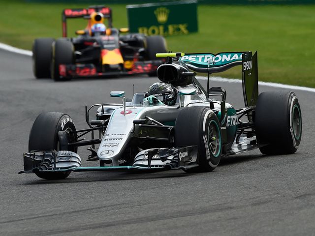 Nico Rosberg en route to victory at Spa
