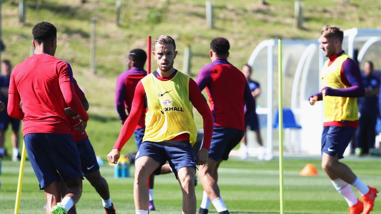 Jordan Henderson will start in midfield for England against Slovakia