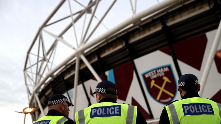 There was a significant police presence inside and outside the London Stadium