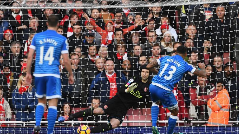 Callum Wilson scores Bournemouth's equaliser from the penalty spot