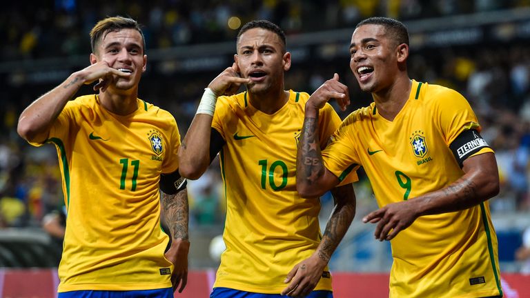 England fans could see Brazilian stars Philippe Coutinho, Neymar and Gabriel Jesus at Wembley