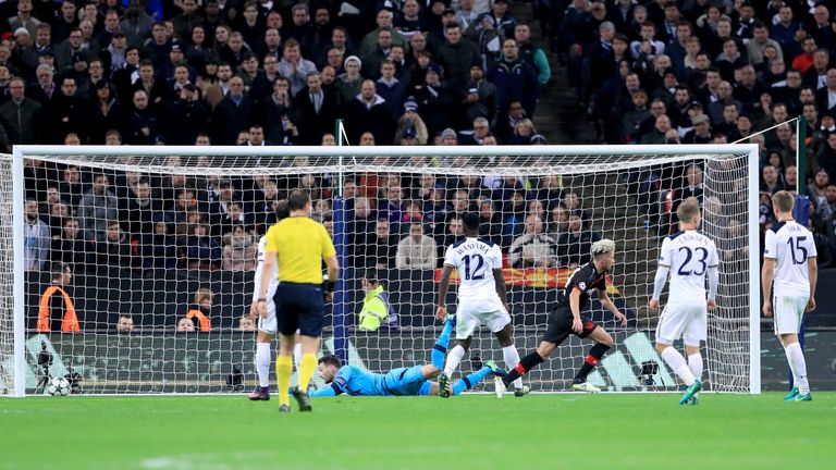 Bayer Leverkusen's Kevin Kampl (third right) celebrates scoring at Wembley