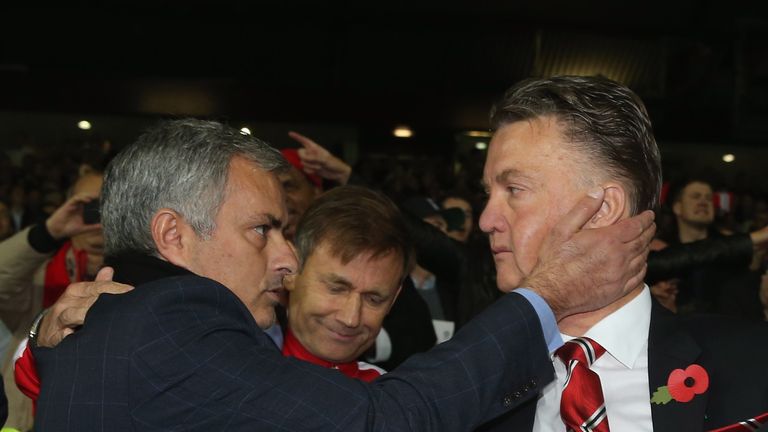 Jose Mourinho (left) and Louis van Gaal have a similar commitment to their teams, says Daley Blind