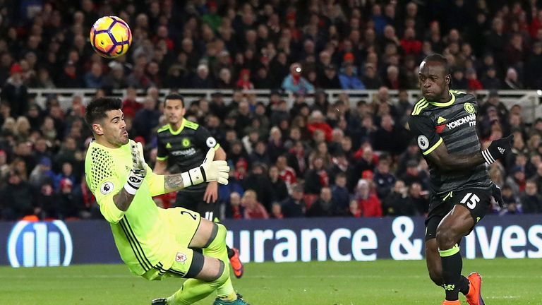 Victor Moses has scored four goals in 14 appearances this season
