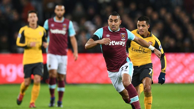 Dimitri Payet was unable to influence the game against a rampant Arsenal side