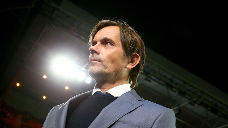 PSV boss Phillip Cocu looks on as his side win again
