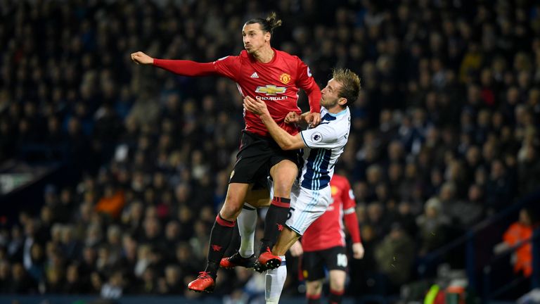 Ibrahimovic didn't shy away from the physical battles at West Brom