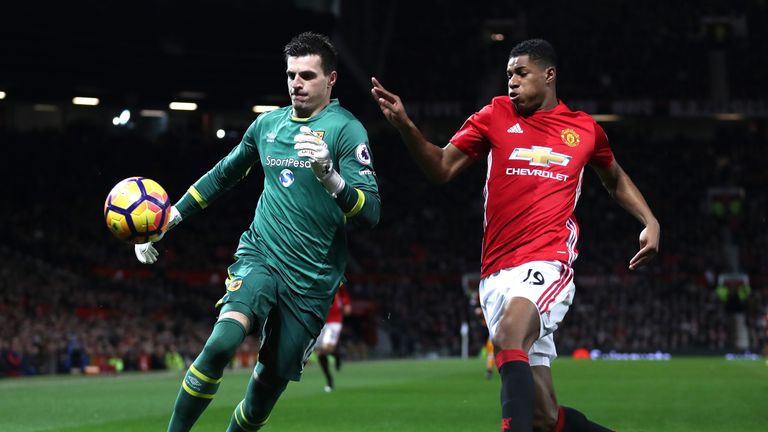 The striker has featured predominately in a wide role for United this season