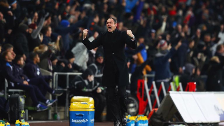 Paul Clement celebrates the victory at the end of the match