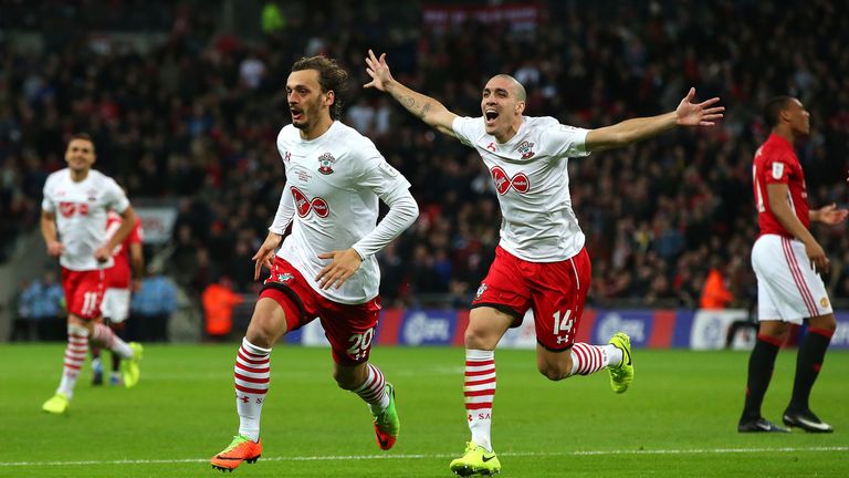 Manolo Gabbiadini's double couldn't prevent Manchester Utd winning the EFL Cup final 3-2
