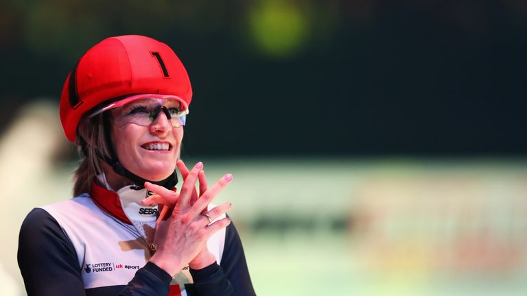 Elise Christie won a hat-trick of golds in March to become world champion