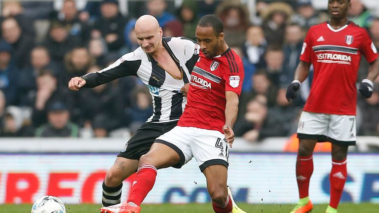 Odoi gets a handful of Jonjo Shelvey (left) at St James'