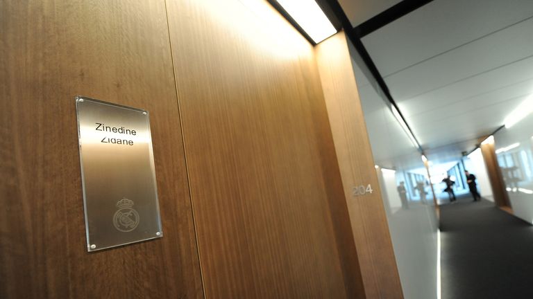 Zinedine Zidane's bedroom is at one end of the first-team corridor