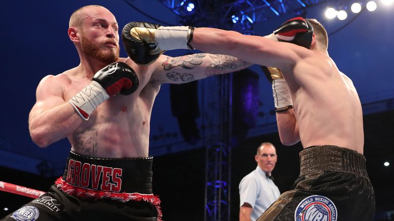 George Groves on his way to stopping Fedor Chudinov in the sixth round