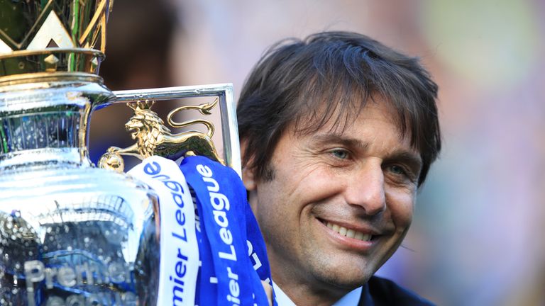 Conte won the Premier League trophy in his first season at Chelsea