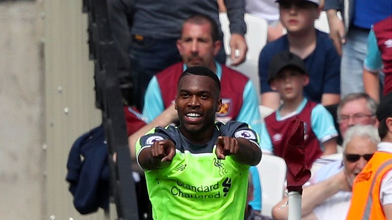 Daniel Sturridge opened the scoring in Liverpool's 4-0 win at West Ham last weekend