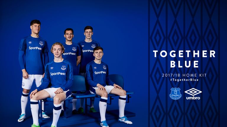 Ross Barkley was among the Everton players modelling the club's new home kit