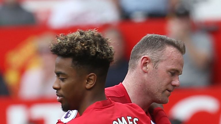Angel Gomes replaced Wayne Rooney for his league debut  against Crystal Palace last season