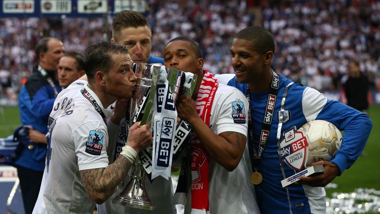Preston celebrate winning the League One play-off final