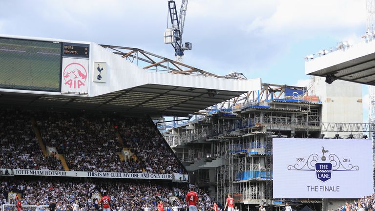 The new White Hart Lane is visible from the old stadium