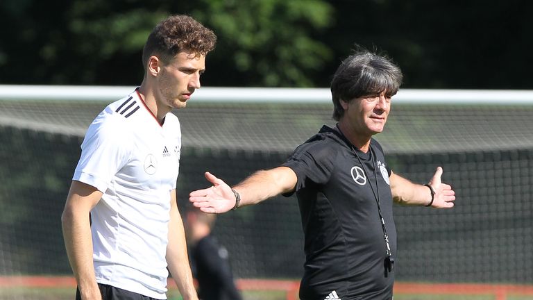 Germany Joachim Low (R) has spoken to Goretzka about his future