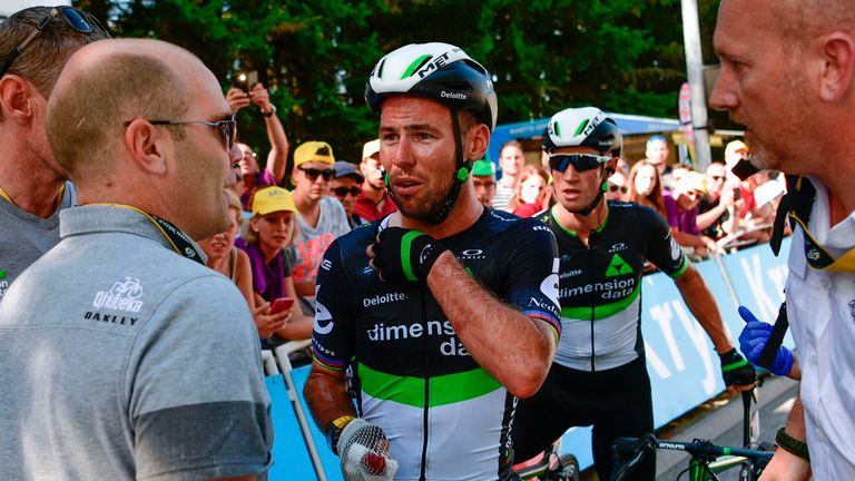 Cavendish after the incident near the finish line