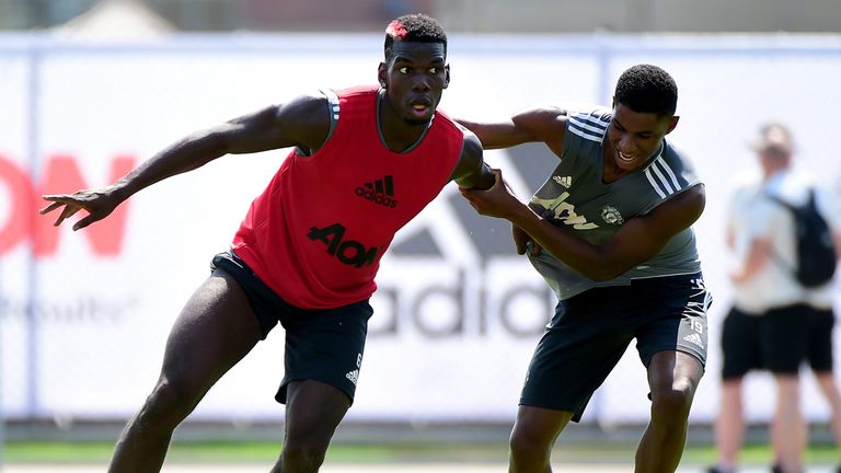 Paul Pogba and Marcus Rashford in pre-season for Manchester United