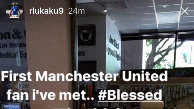 Romelu Lukaku has posted a series of updates from his Manchester United medical via his Instagram story, even signing a young fan's shirt
