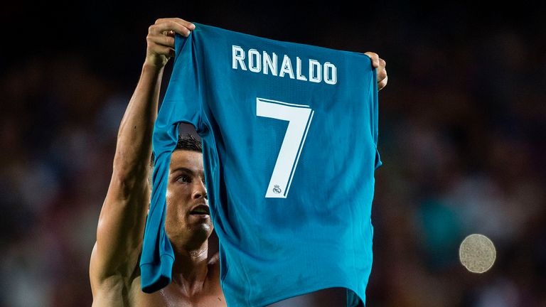 Cristiano Ronaldo picked up a yellow card for this shirt celebration