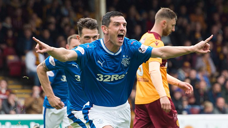 Rangers' Graham Dorrans celebrates after opening the scoring
