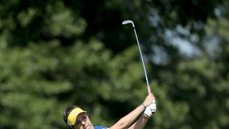 Georgia Hall could not avoid defeat in the last match of the day with Charley Hull