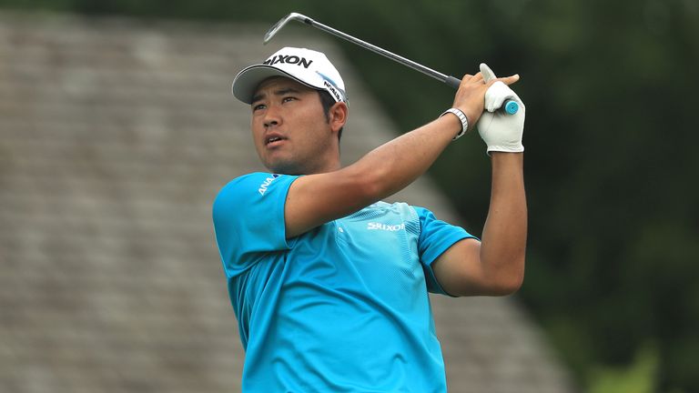 Hideki Matsuyama reeled off five birdies in six holes to claim a share of the lead