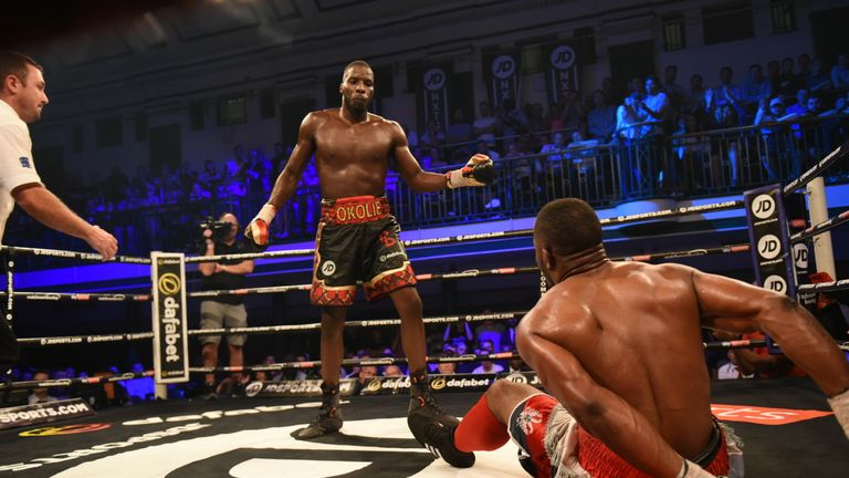 Okolie did have his man on the canvas in the fourth