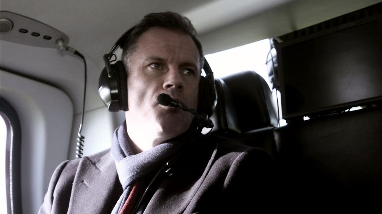 Jamie Carragher has taken to the skies...