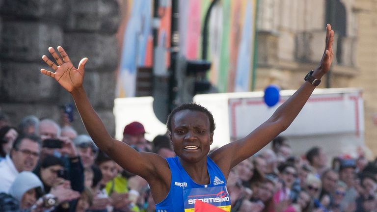 Kenya's Joyciline Jepkosgei also won the International Half Marathon in April